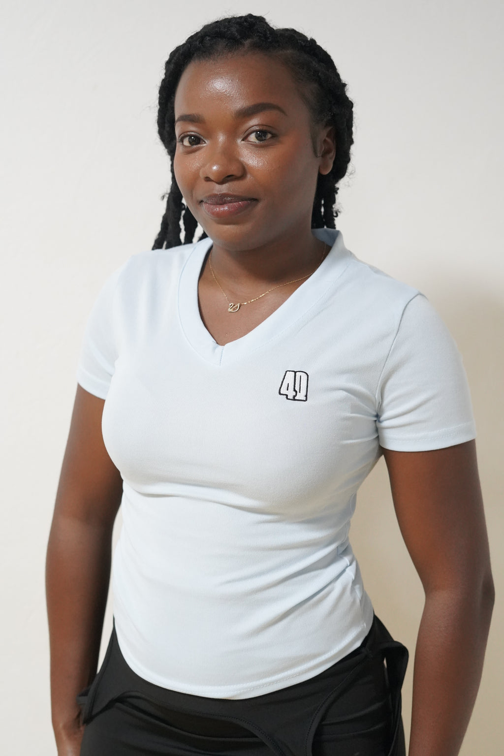 T-shirt 4Q bleu femme
