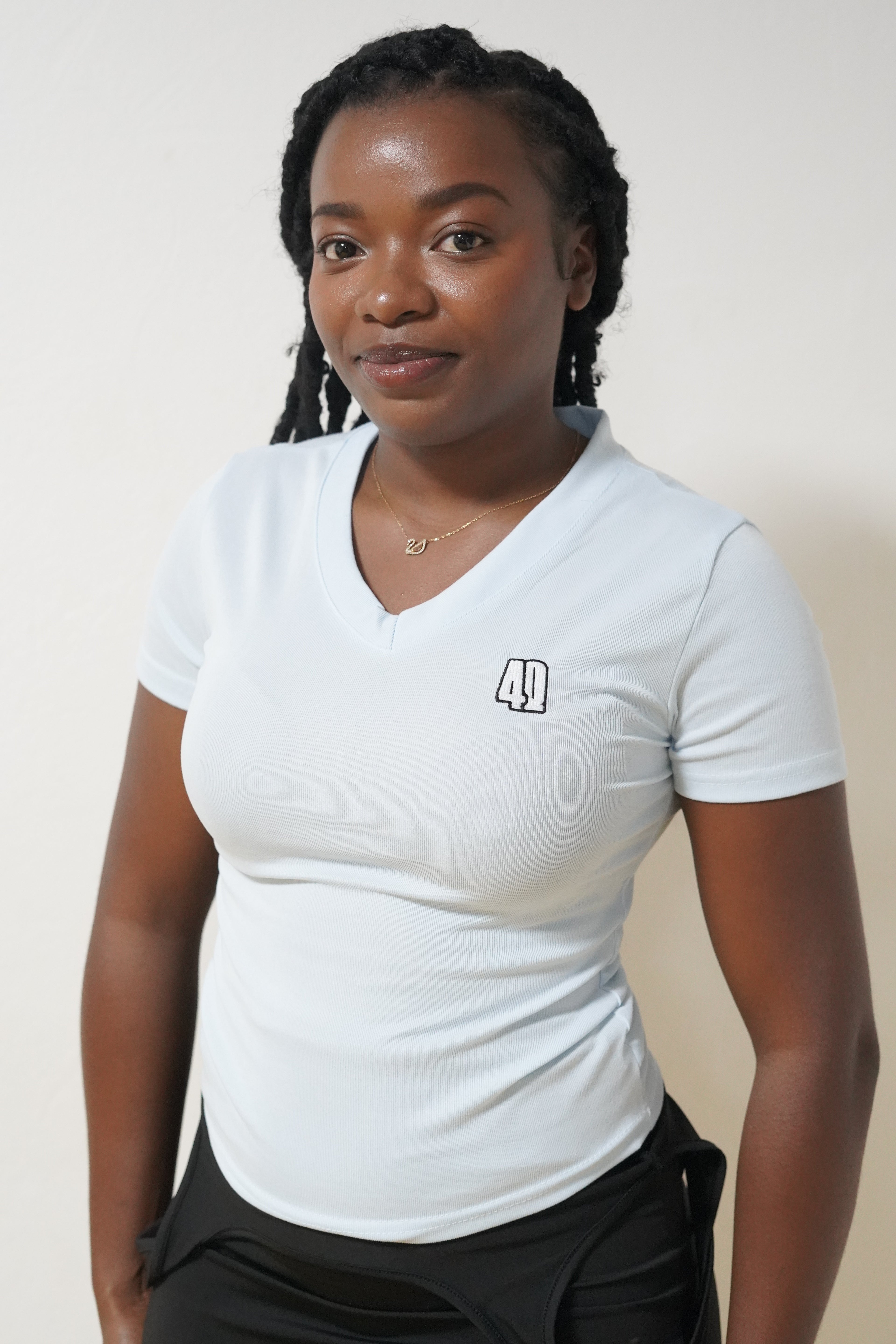 T-shirt 4Q bleu femme