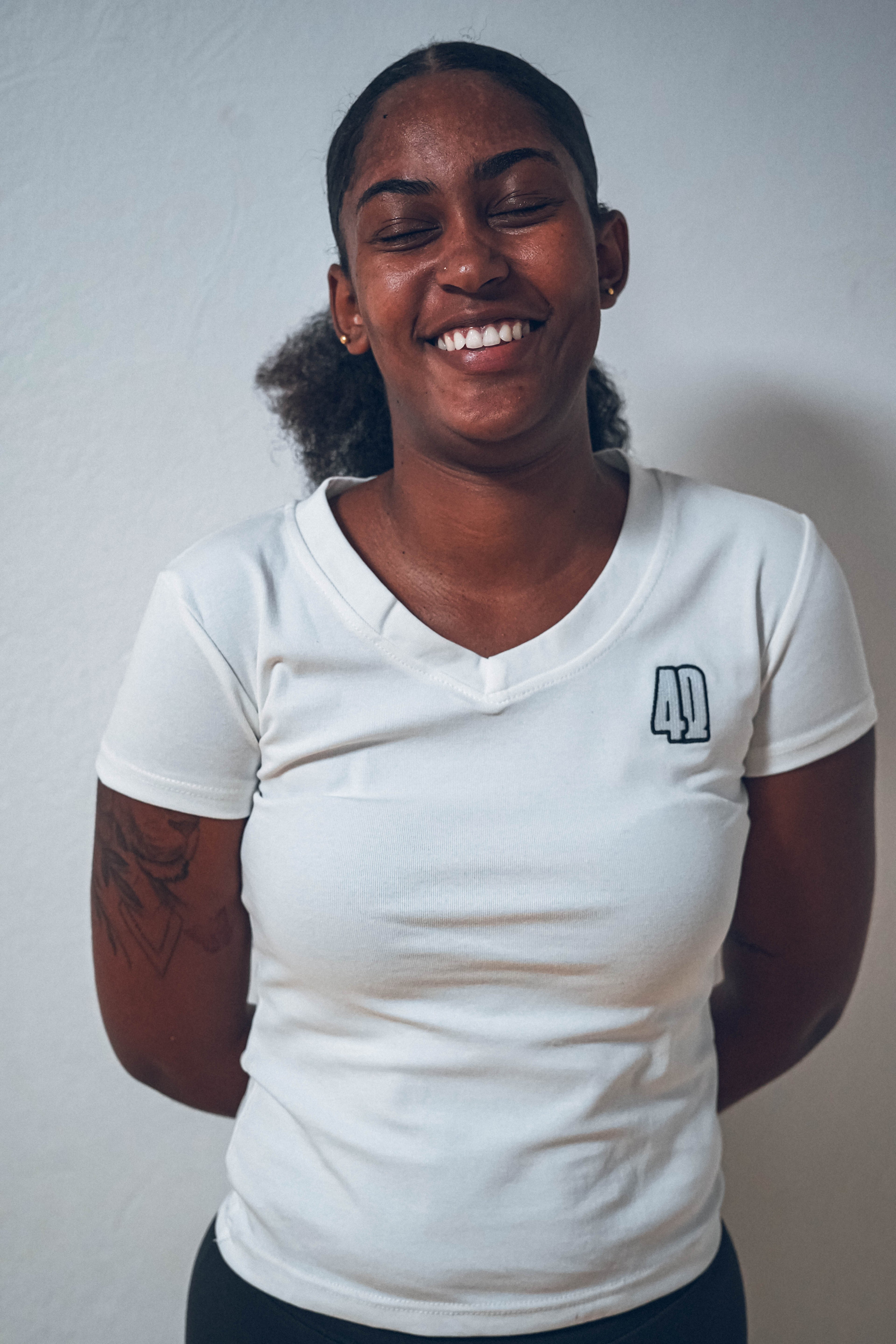 T-shirt 4Q femme blanc